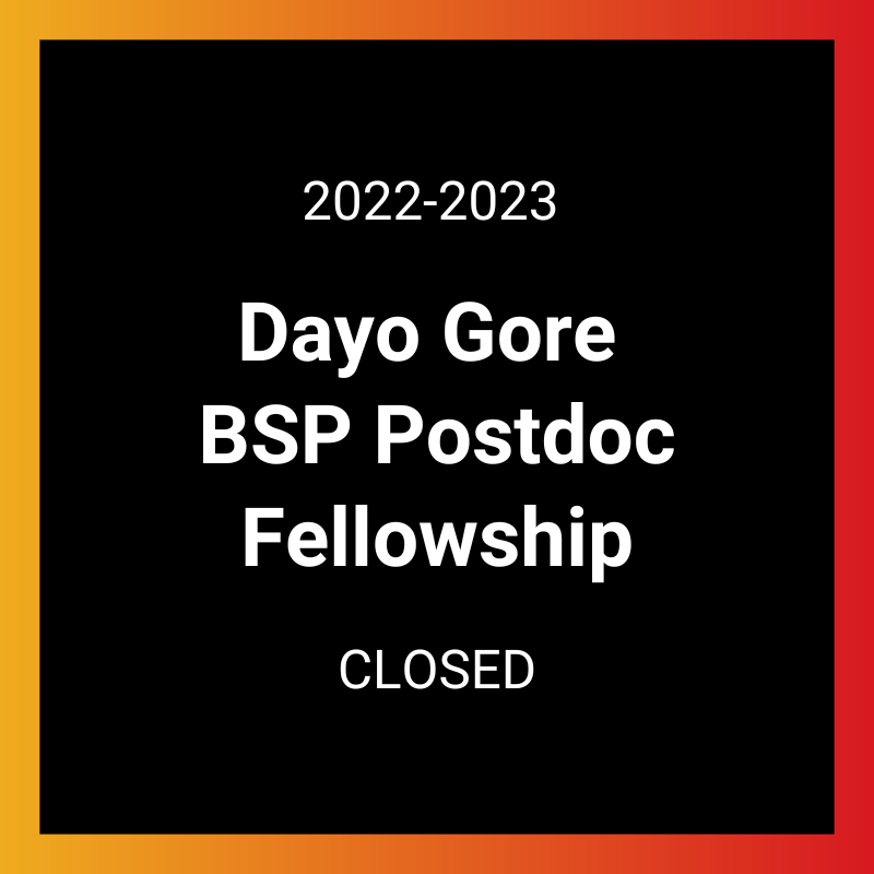 2022-23 Dayo Gore BSP Postdoc Fellowship